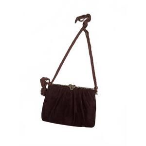 Judith Lieber Purple Suede with Swarovski Crystal Crossbody with Tassels